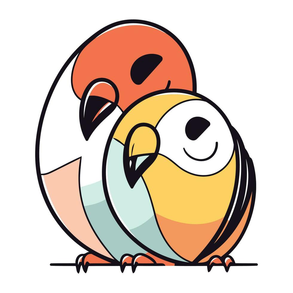 Cartoon parrot. Vector illustration of a cute parrot.