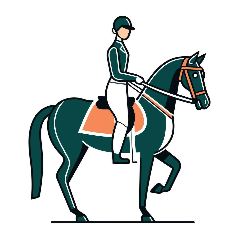 caballo equitación. ecuestre deporte. vector ilustración en plano estilo