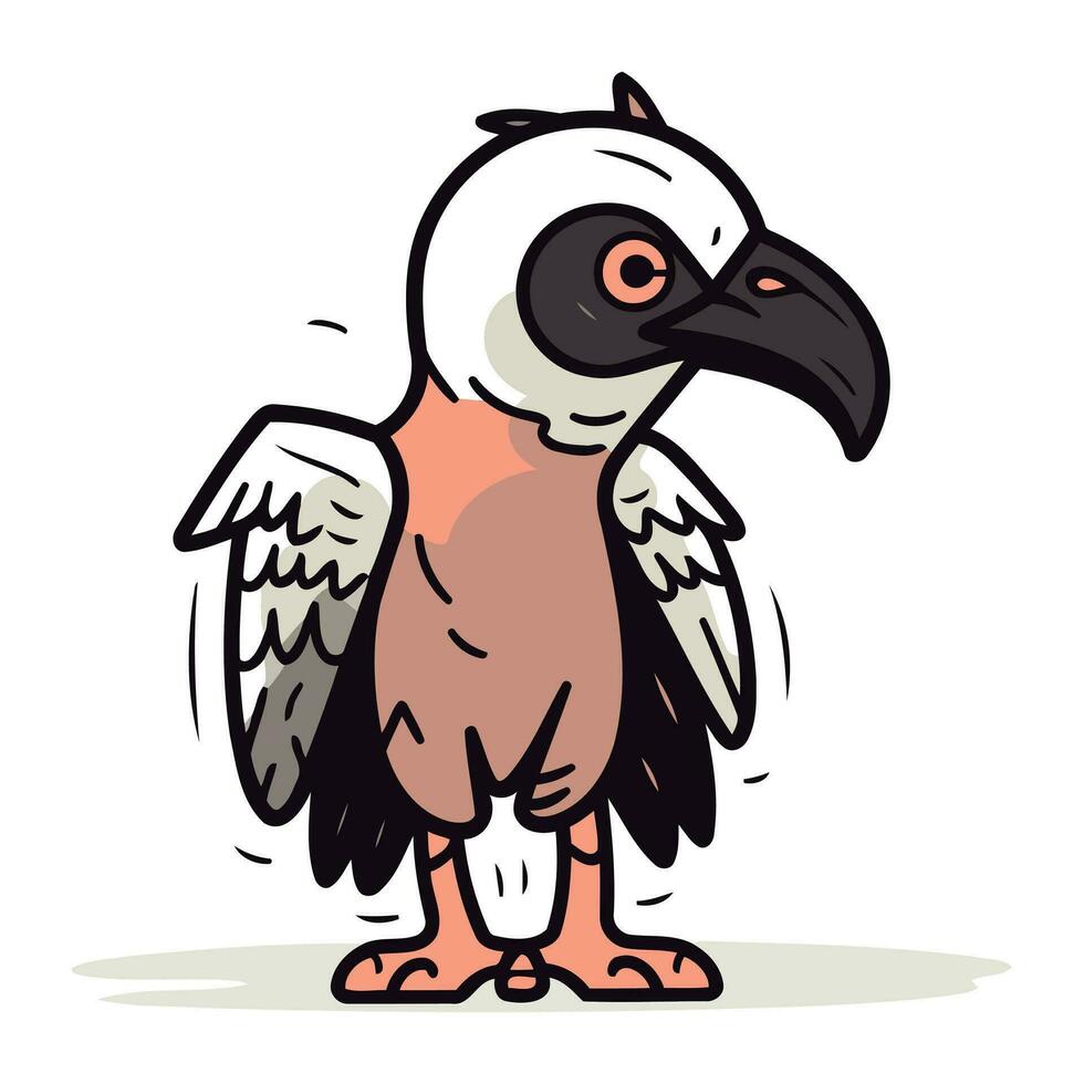 Cartoon vulture bird. Vector illustration of a vulture.