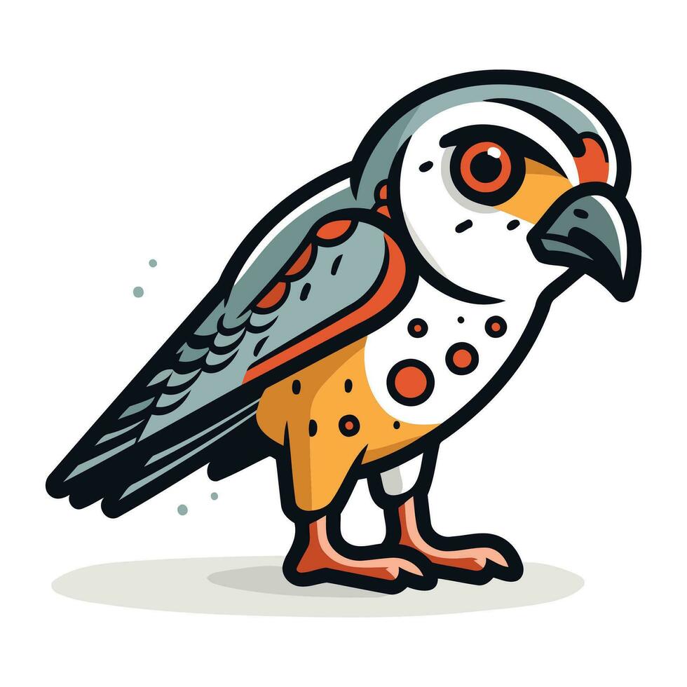 Illustration of a cute kestrel on a white background. vector