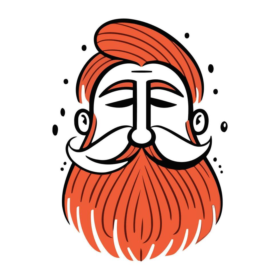 Hipster face with beard and mustache. Vector illustration for your design