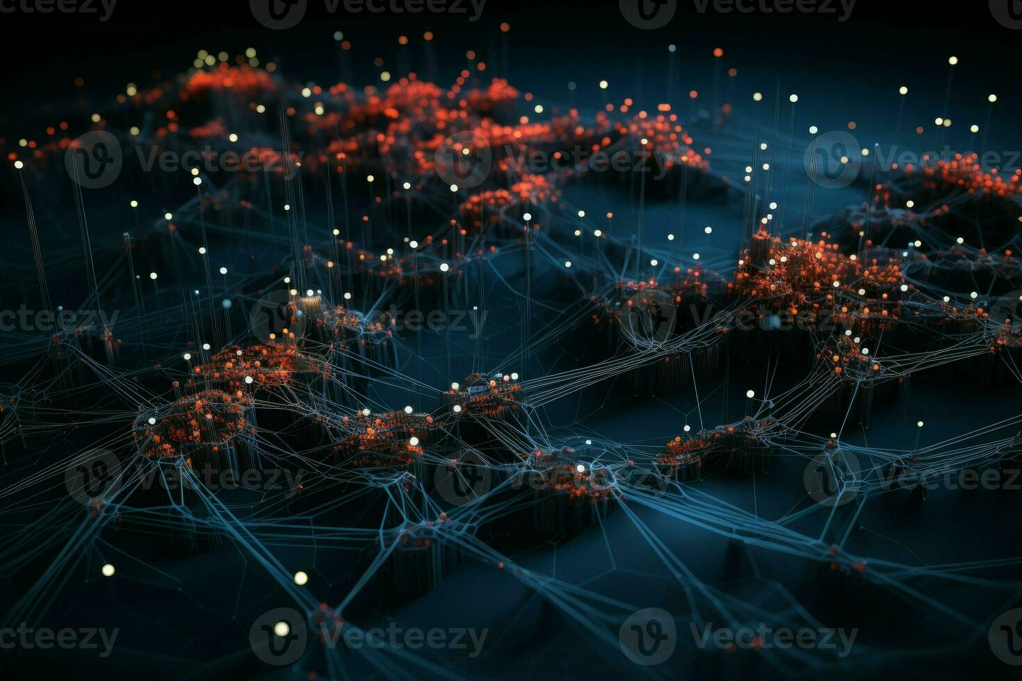 Integrated Flow data network. Generate AI photo