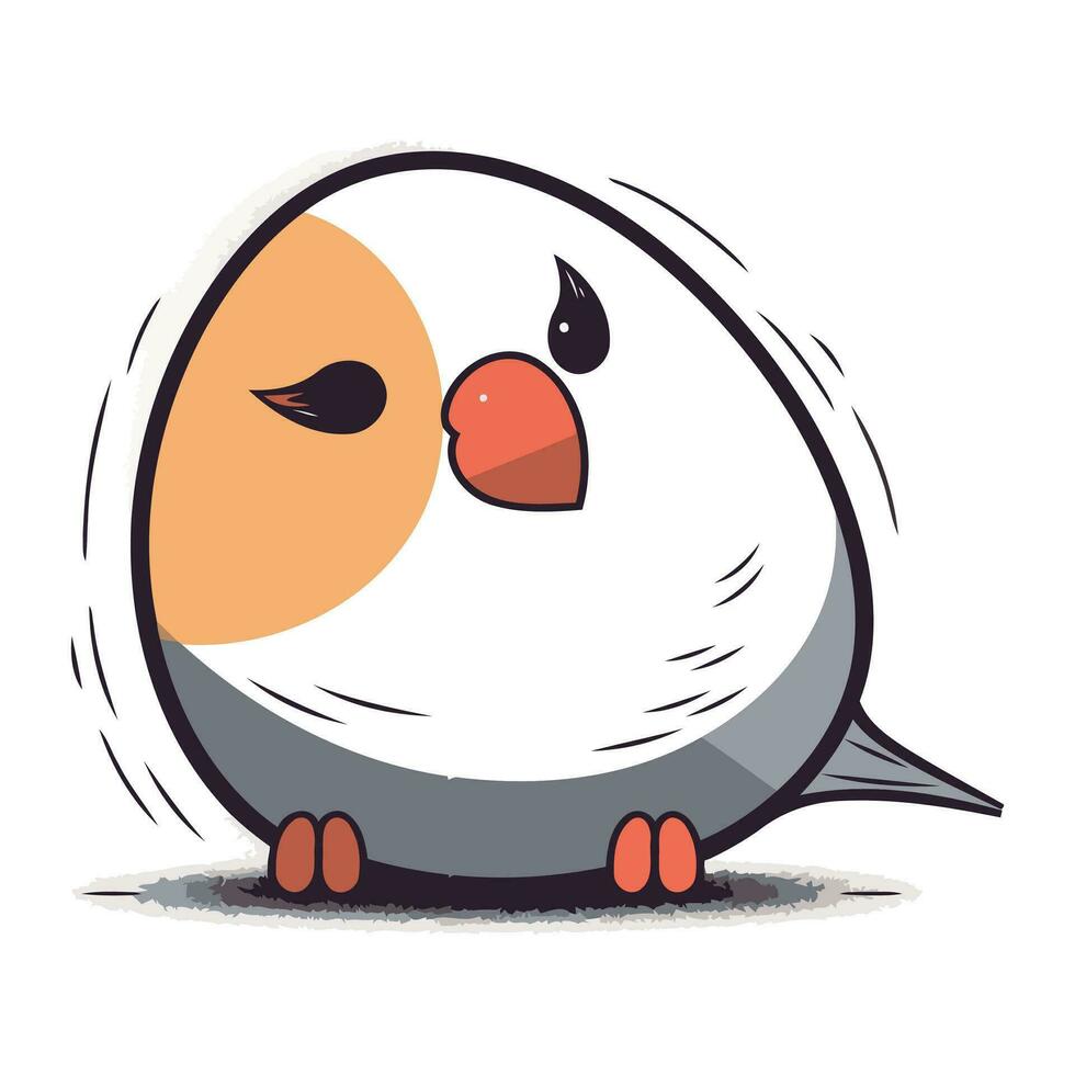 Cute cartoon bird. Vector illustration isolated on a white background.