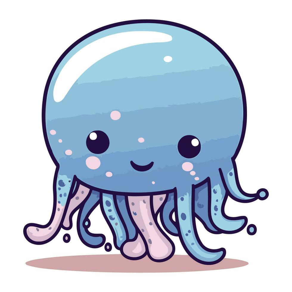 cute jellyfish kawaii cartoon vector illustration graphic design.