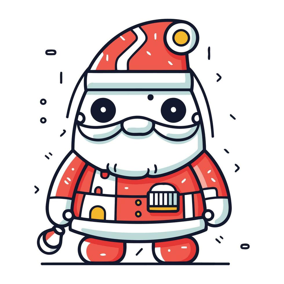 Cute Santa Claus. Christmas and New Year. Vector illustration.