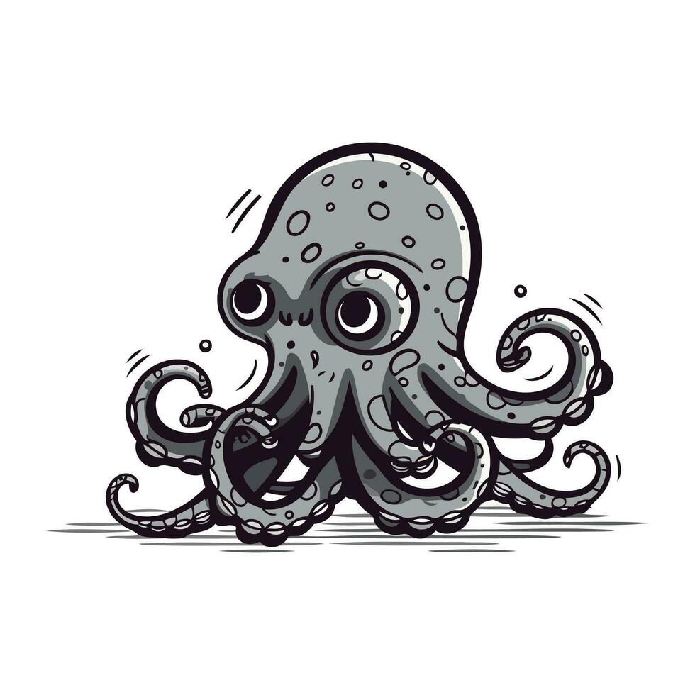 pulpo. mano dibujado vector ilustración. aislado en blanco antecedentes.