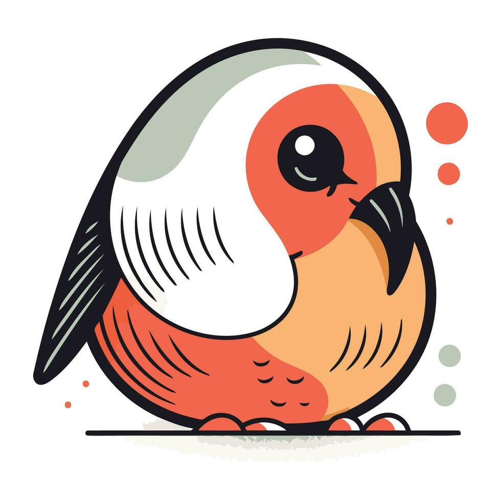 Bullfinch. Vector illustration of a bullfinch on white background.