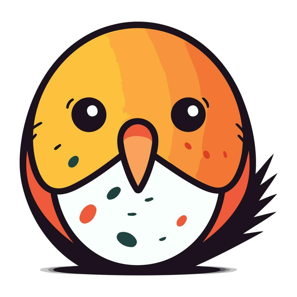 Cute cartoon bird. Vector illustration isolated on a white background.