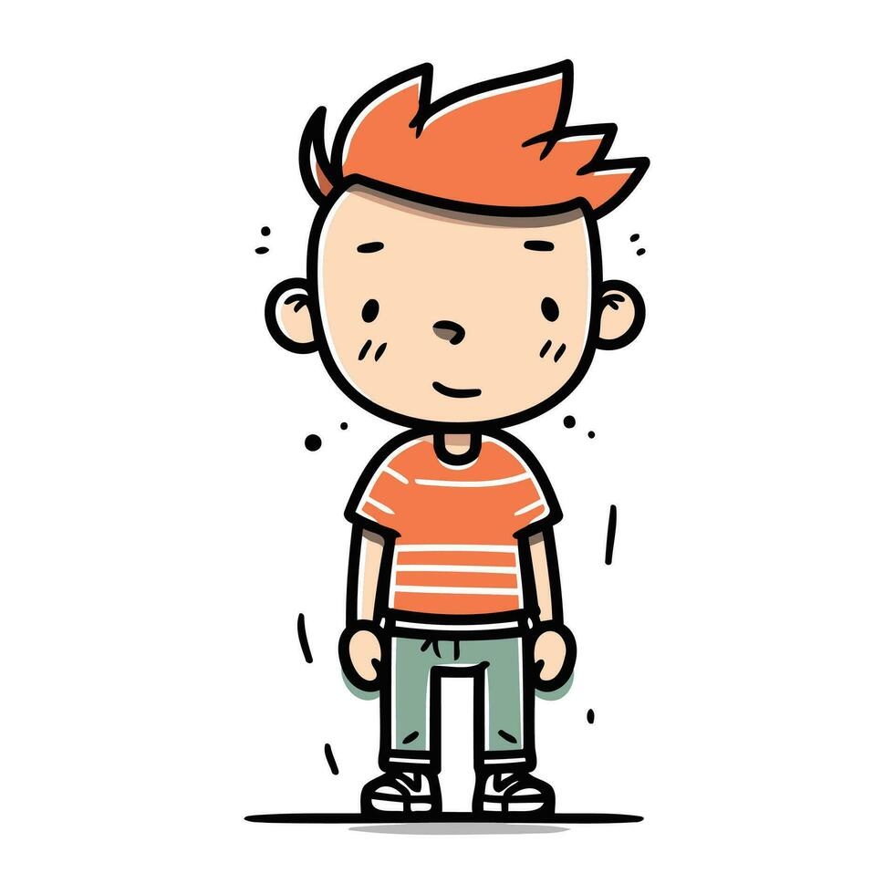 vector ilustración de un pequeño chico en casual ropa. dibujos animados personaje.