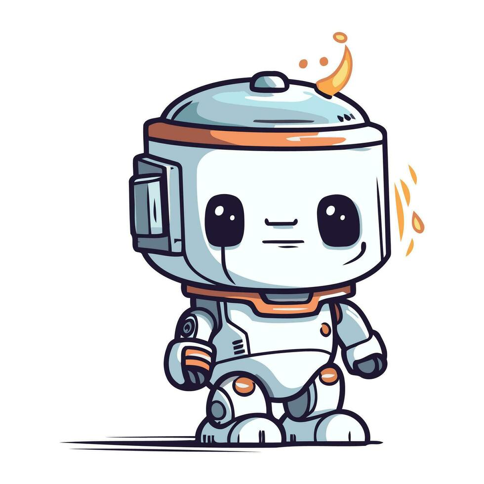 Cute cartoon robot. Vector illustration of a cute robot. Cute robot.