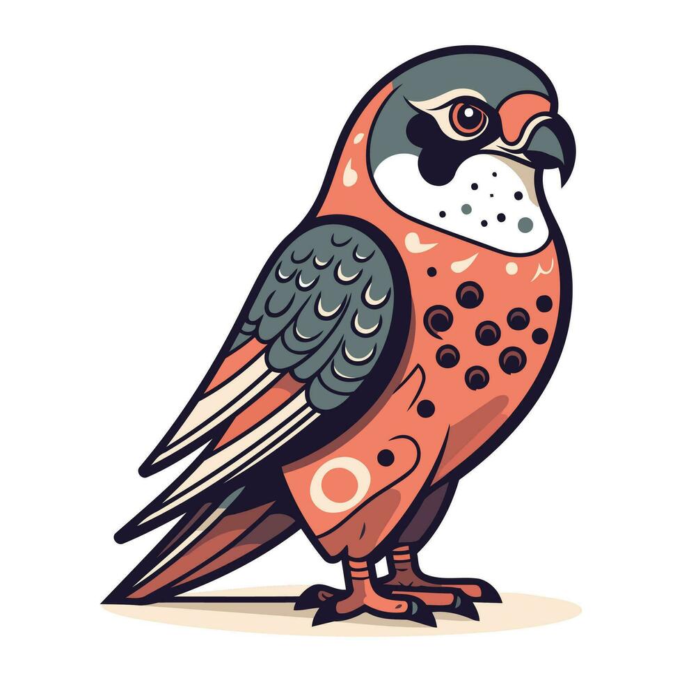 ilustración de un rojo pájaro en un blanco antecedentes. vector ilustración