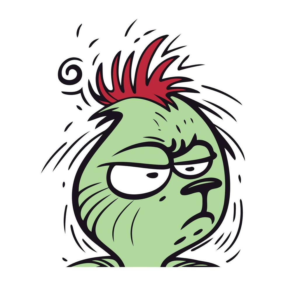 Angry man. Vector illustration in cartoon style. Isolated on white background.