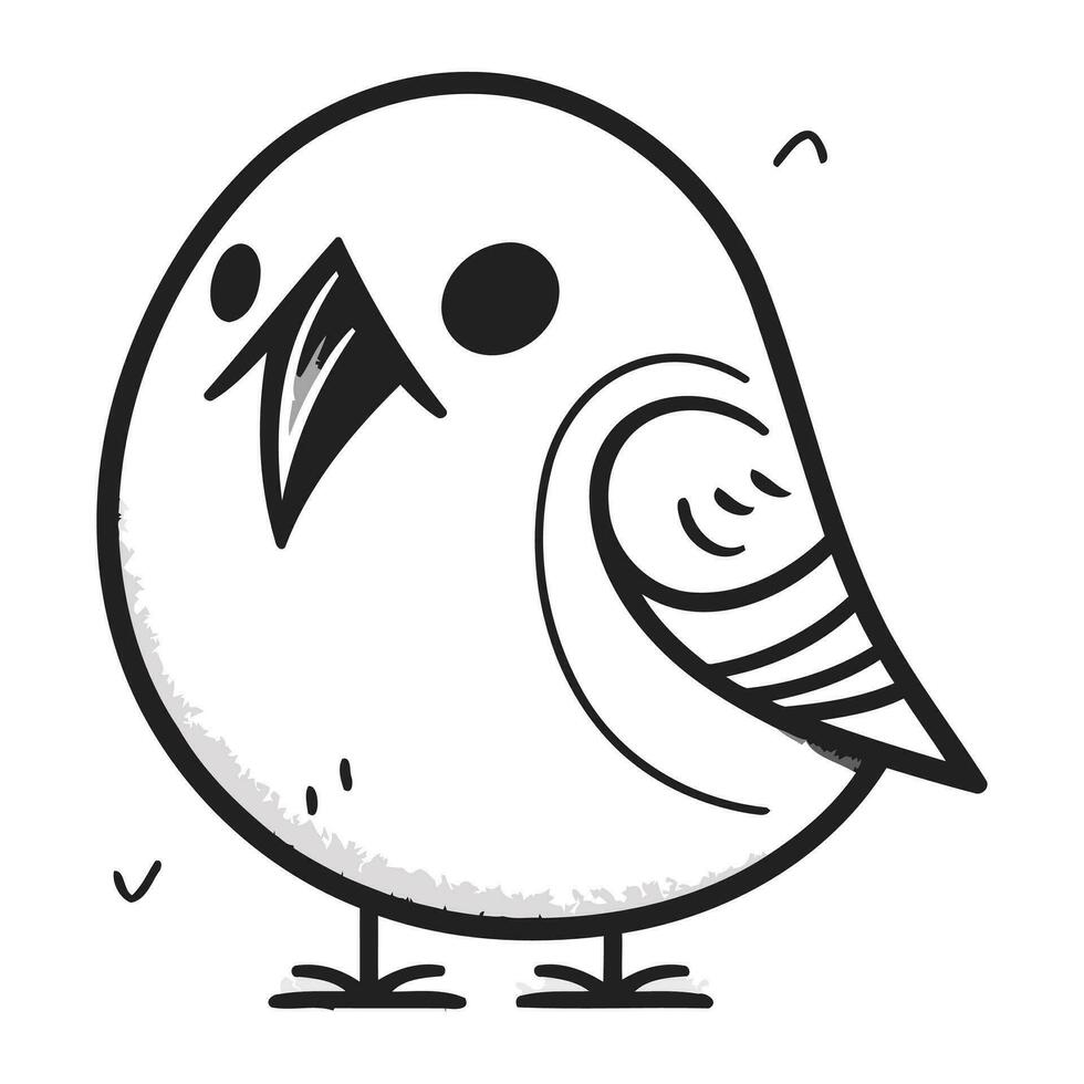 Cute cartoon bird. Vector illustration. Hand drawn design element.