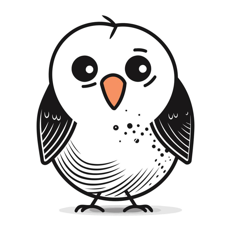 Cute cartoon owl. Vector illustration isolated on a white background.