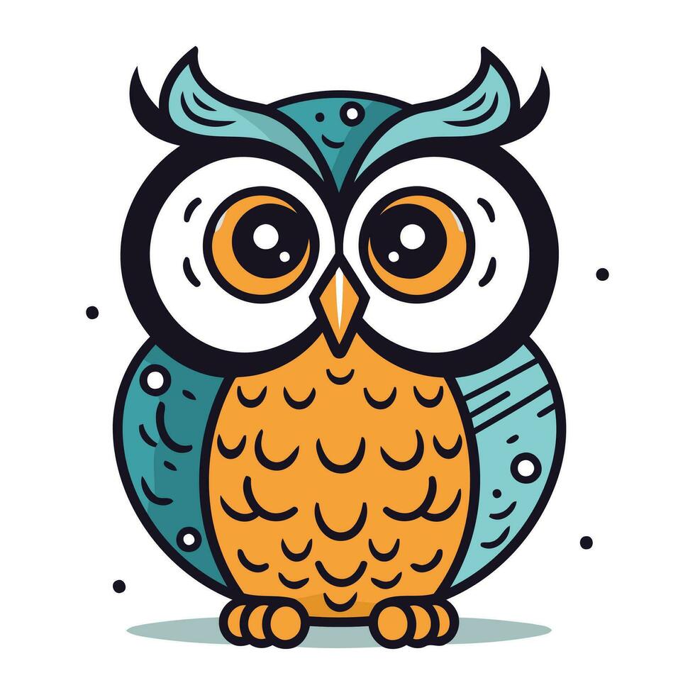 Owl. Vector illustration in cartoon style. Isolated on white background.