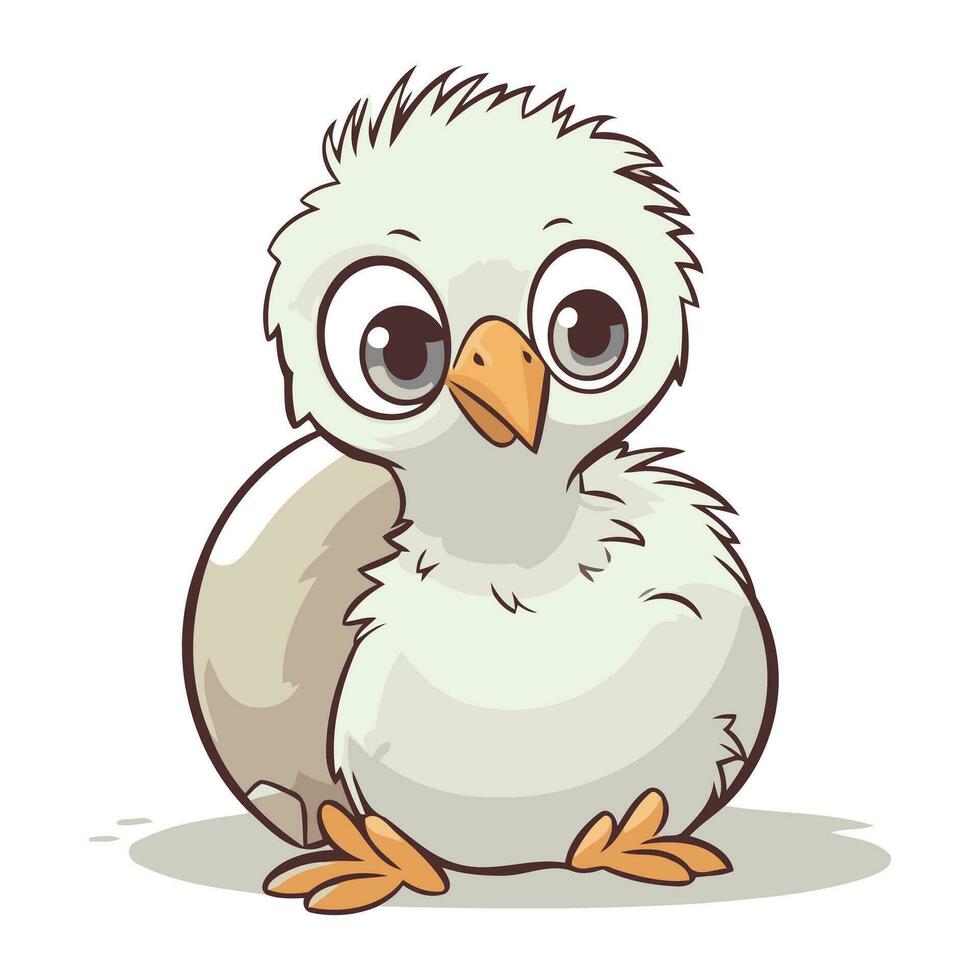linda bebé pollo aislado en un blanco antecedentes. vector ilustración.