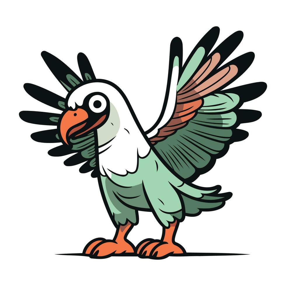 Illustration of a cartoon vulture on a white background   vector