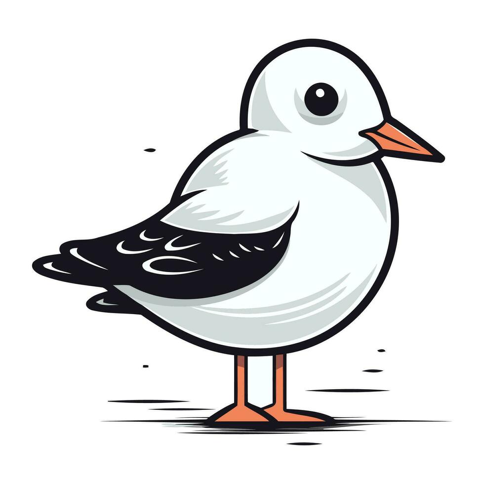 Gaviota. vector ilustración de un Gaviota en blanco antecedentes.