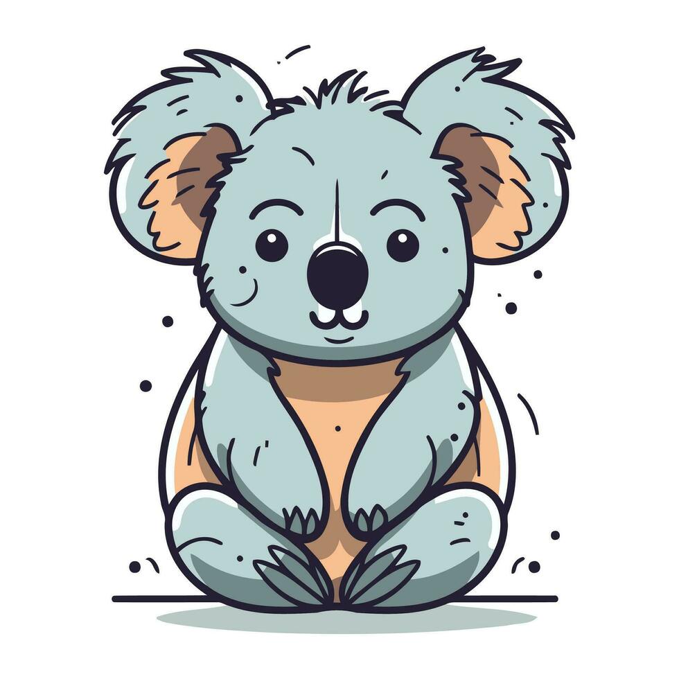 Cute koala cartoon character. Vector illustration of a cute koala.