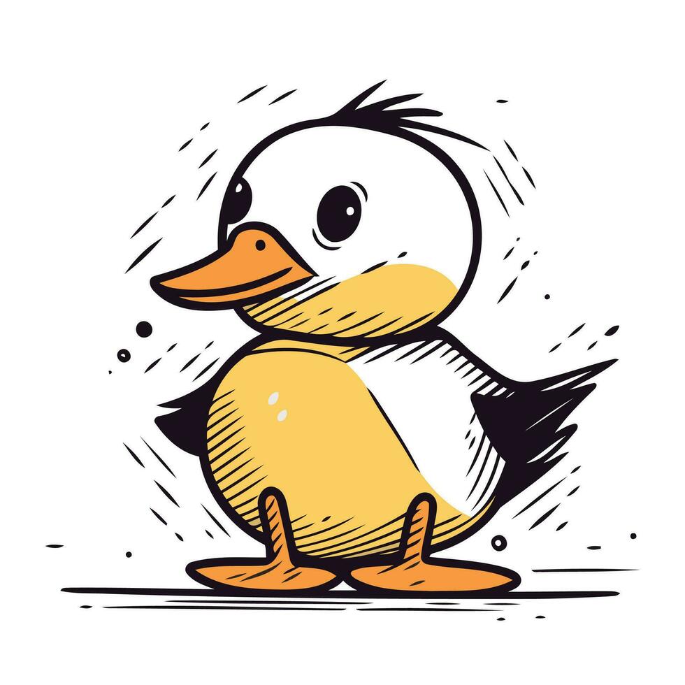 Duckling. Vector illustration of a cute cartoon duckling.