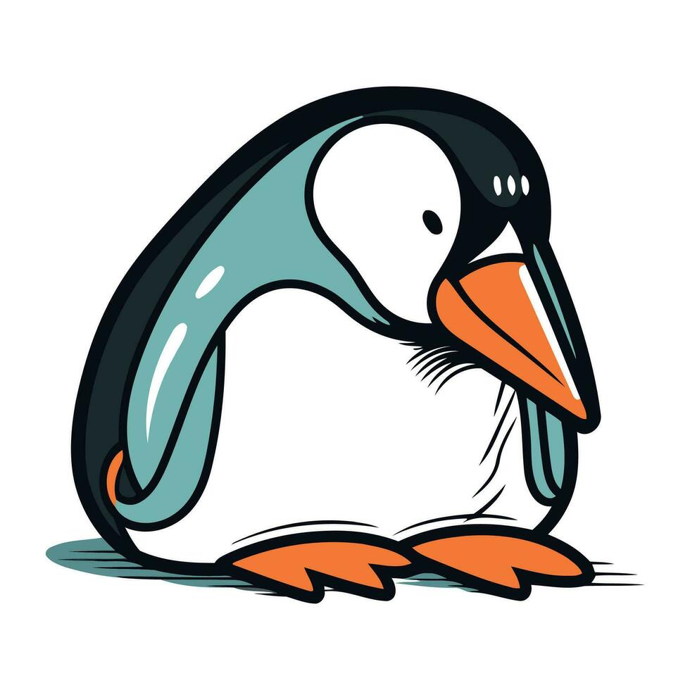 dibujos animados pingüino. vector ilustración aislado en un blanco antecedentes.