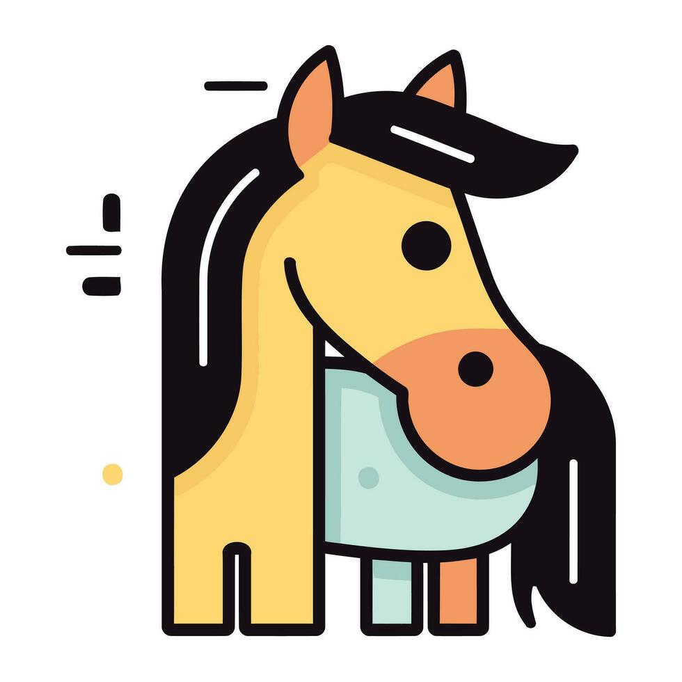 Horse icon. Flat illustration of horse vector icon for web design