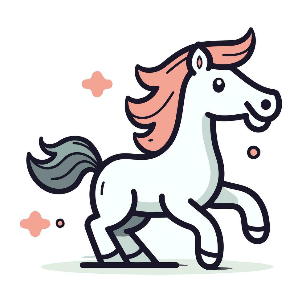 caballo correr. vector ilustración en garabatear estilo en blanco antecedentes.