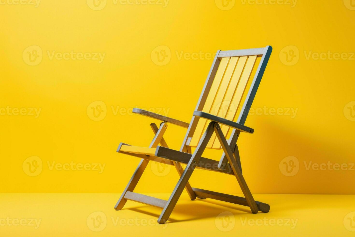 Reclining Deck chair. Generate Ai photo