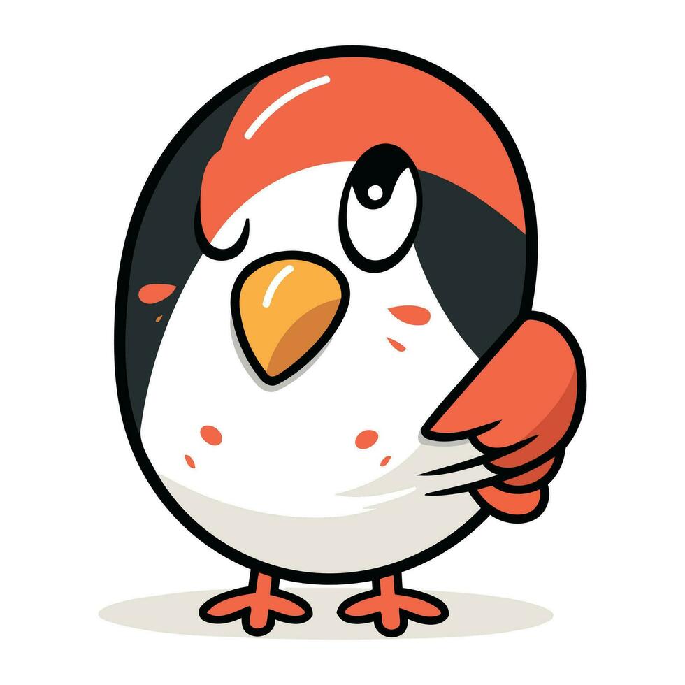 Cute cartoon penguin. Vector illustration isolated on white background.