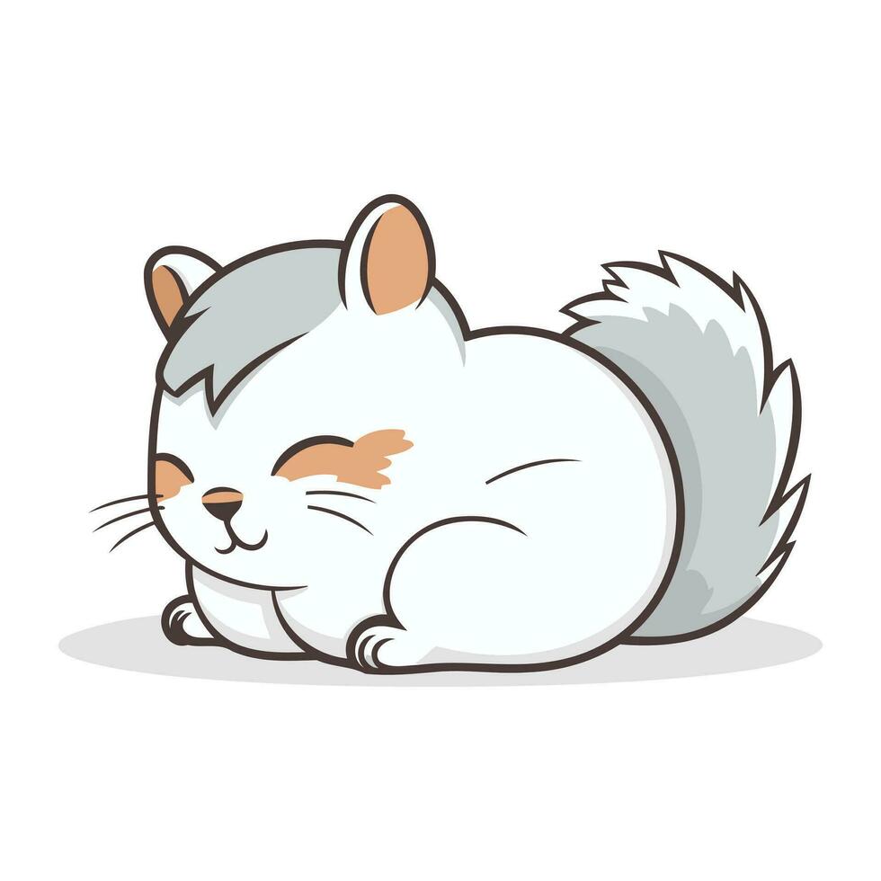 Funny little hamster. Vector illustration. Cute cartoon animal.