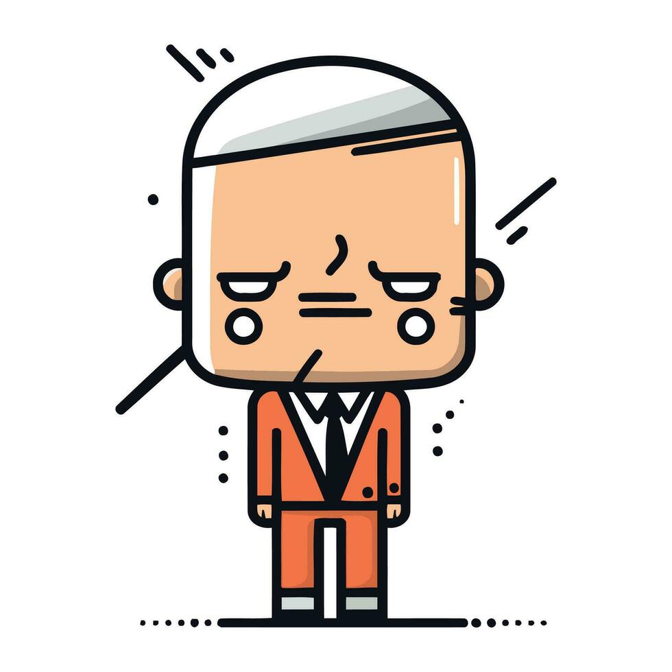 Character illustration design. Businessman sad cartoon.eps10 vector. vector