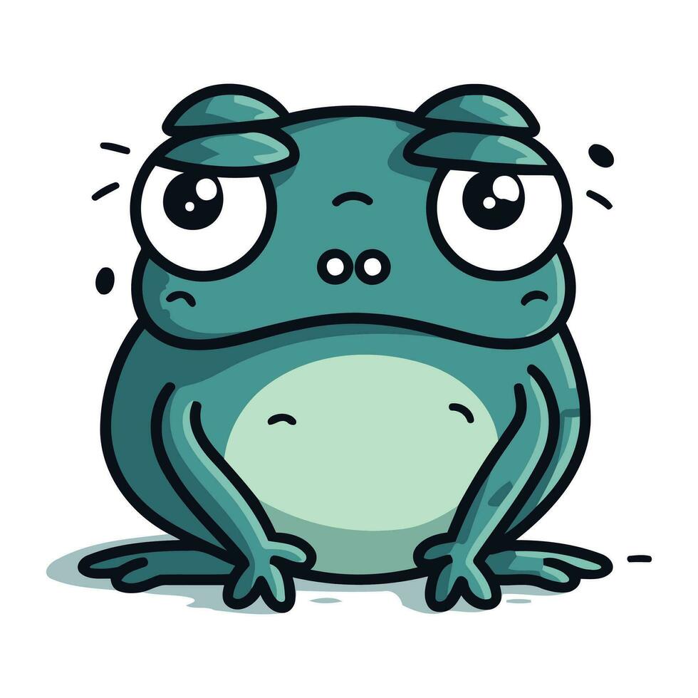 Frog Cartoon Character. Vector Illustration isolated on white background.