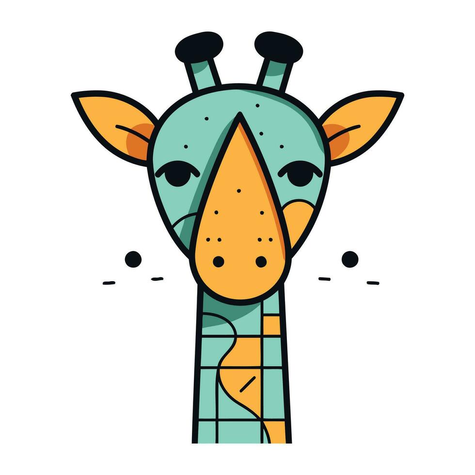Cute giraffe. Vector illustration isolated on a white background.