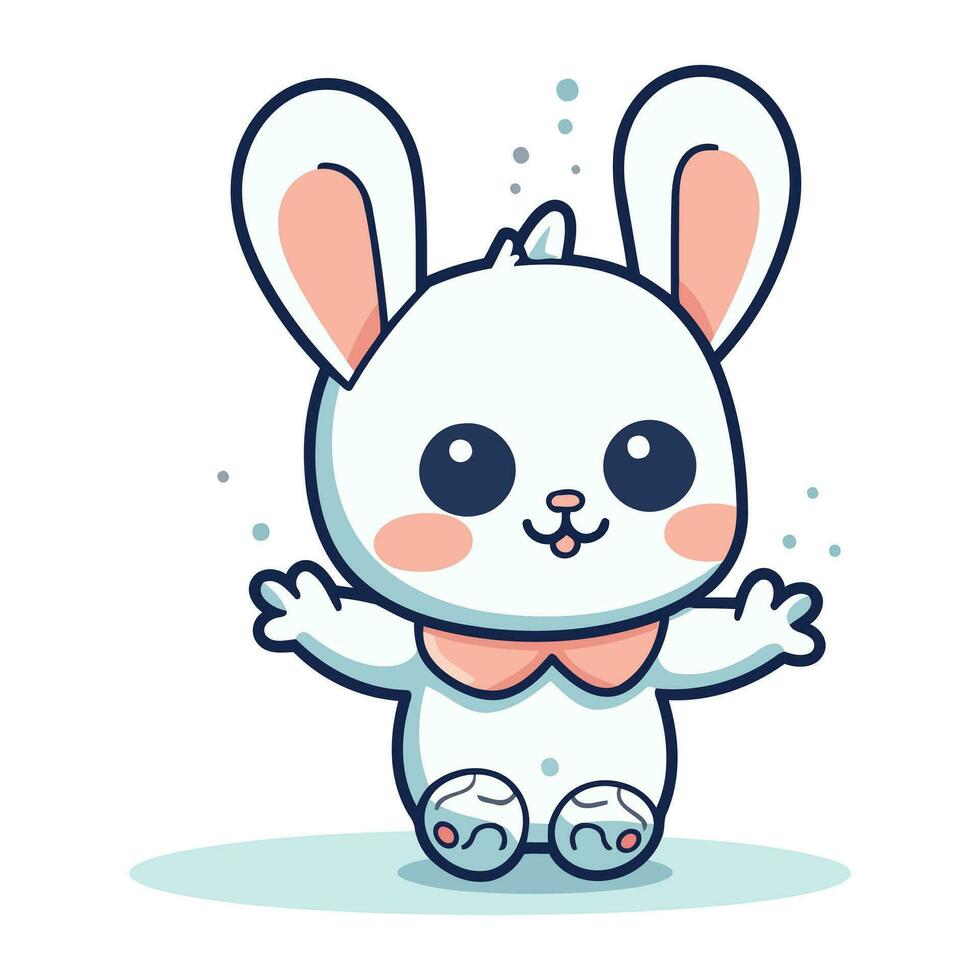 Cute Cartoon Bunny Vector Illustration. Cute Bunny Vector Illustration