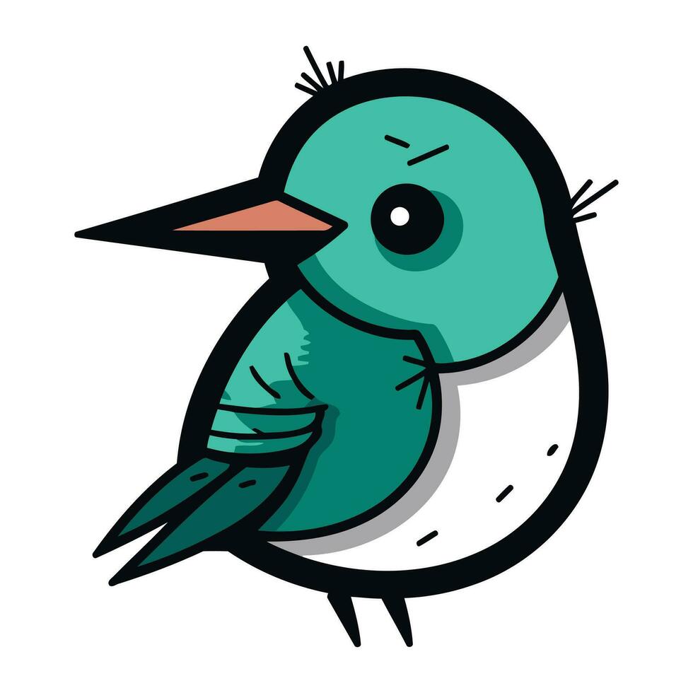 Cute cartoon bird. Vector illustration isolated on a white background.