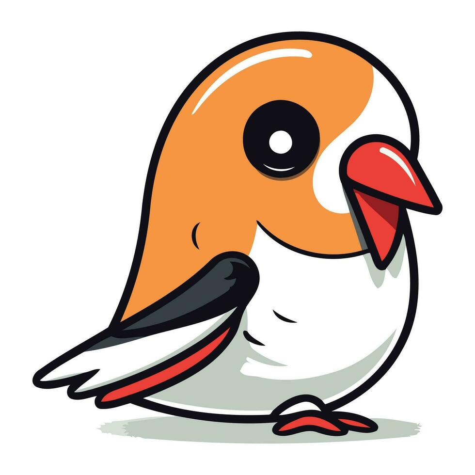 Cartoon illustration of a cute little bird. Vector clip art.