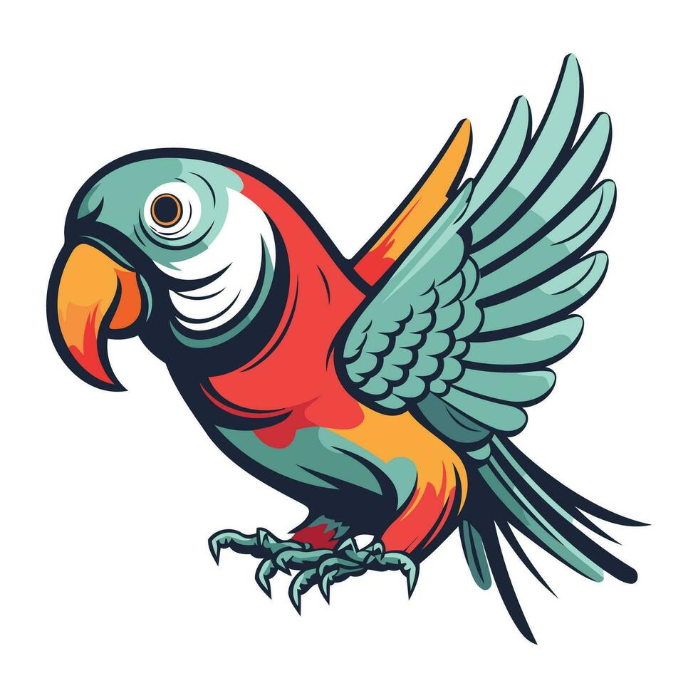 Parrot icon isolated on white background. Vector illustration of parrot.