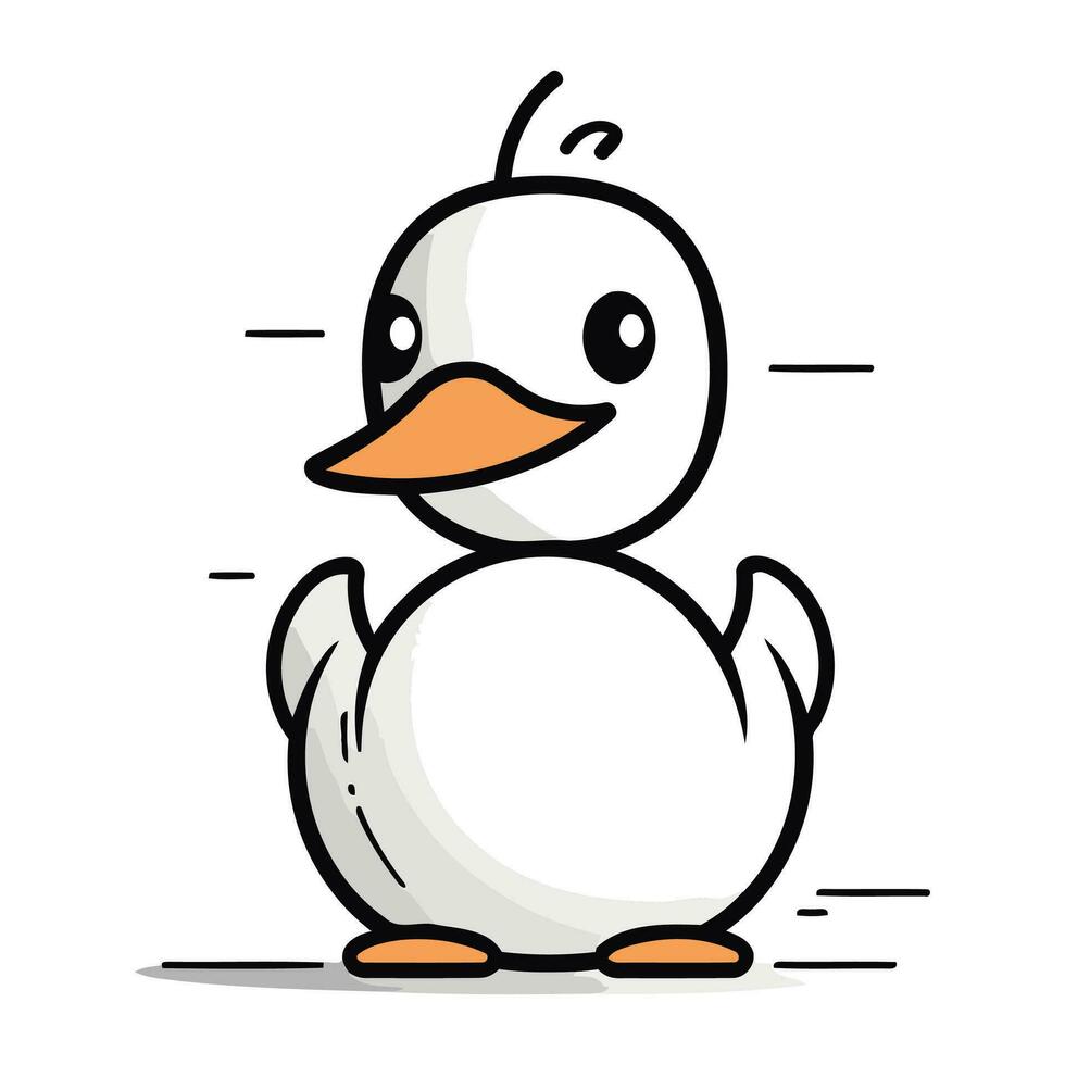 linda dibujos animados pingüino aislado en blanco antecedentes. vector ilustración.