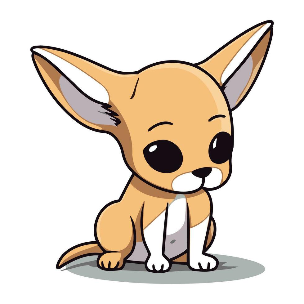 linda dibujos animados chihuahua perro sesión. vector ilustración.