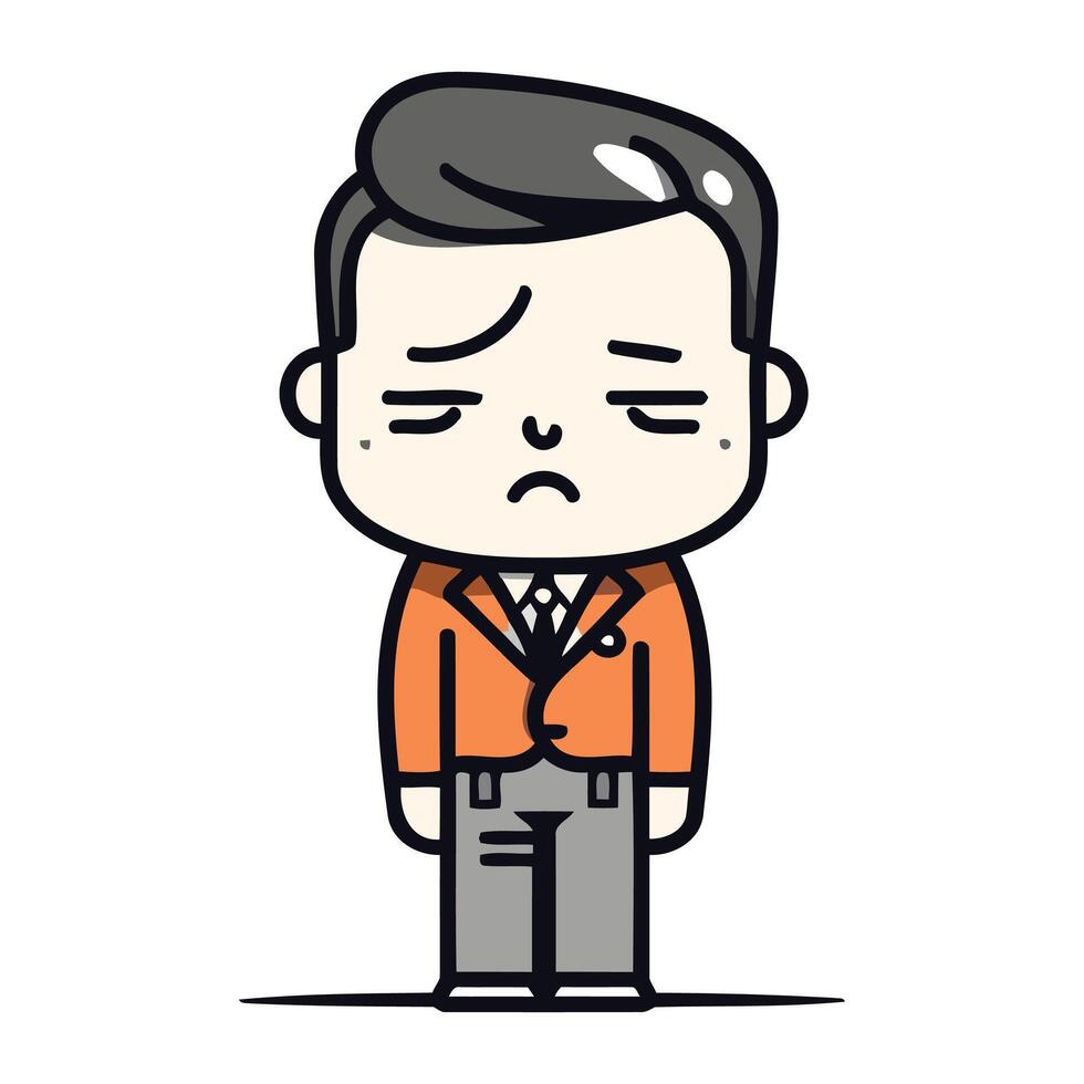 Angry man cartoon character. Vector illustration in doodle style.