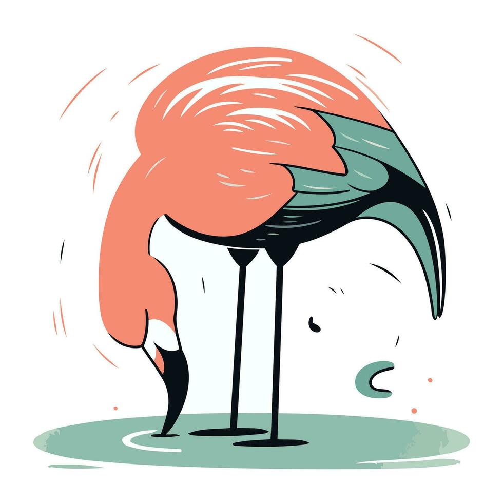 Flamingo. Vector illustration of a flamingo in sketch style.