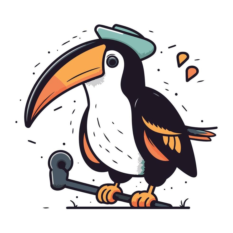 Cartoon toucan. Vector illustration of a cartoon toucan.