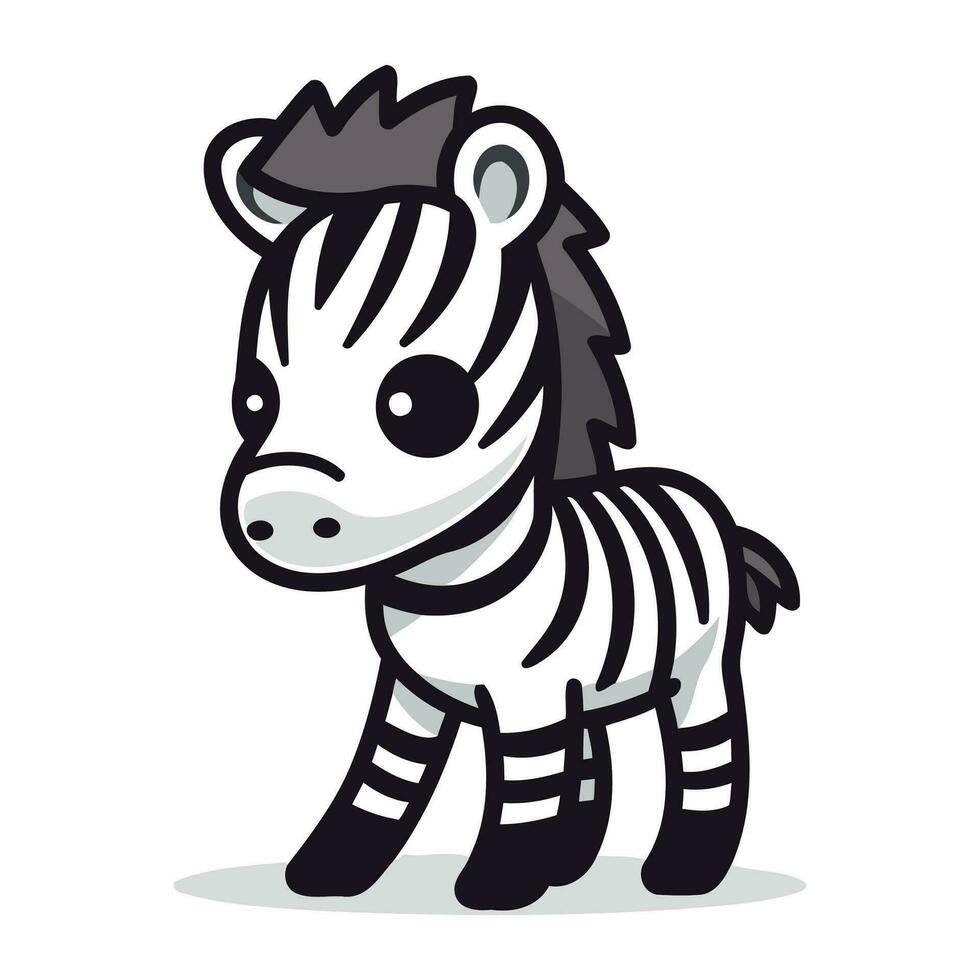 Cute Zebra Cartoon Mascot Character Vector Illustration.