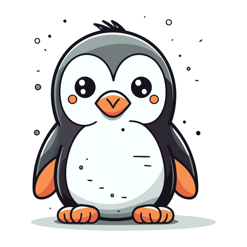 Cute penguin cartoon. Vector illustration of a cute penguin.