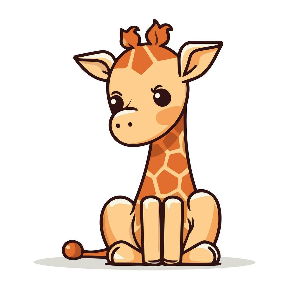 Cute Giraffe   Vector Cartoon Mascot Character Illustration