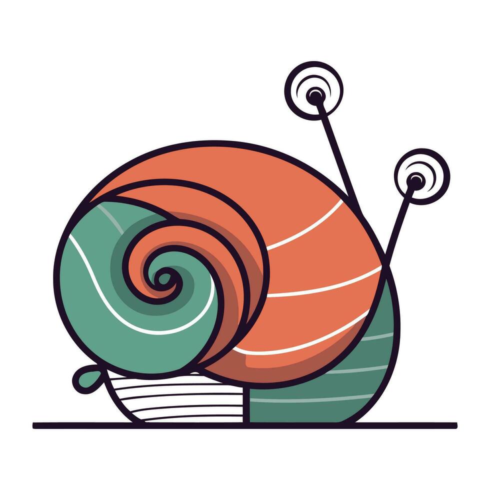 Snail isolated on white background. Cartoon style. Vector illustration.