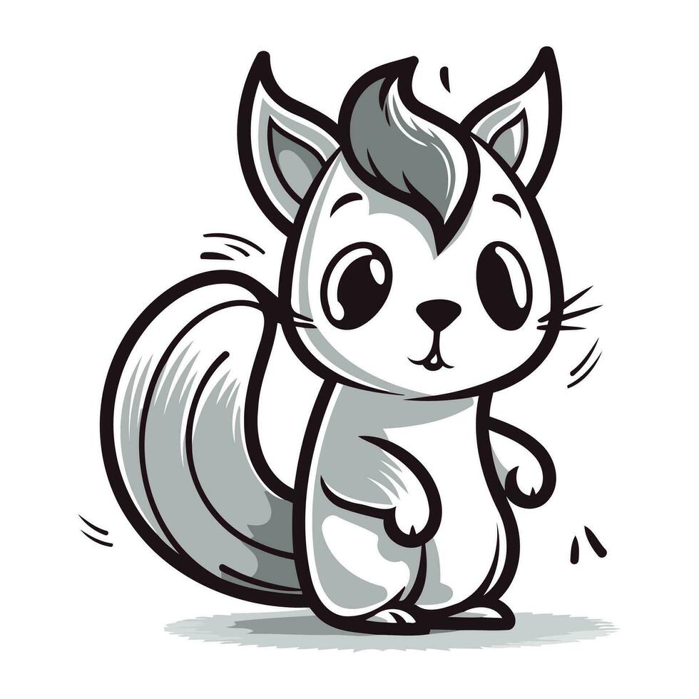 Cartoon squirrel. Vector illustration of a squirrel. Cartoon squirrel.