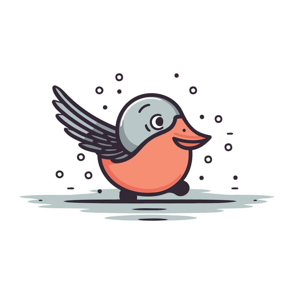vector ilustración de linda pequeño pájaro en dibujos animados estilo aislado en blanco antecedentes.