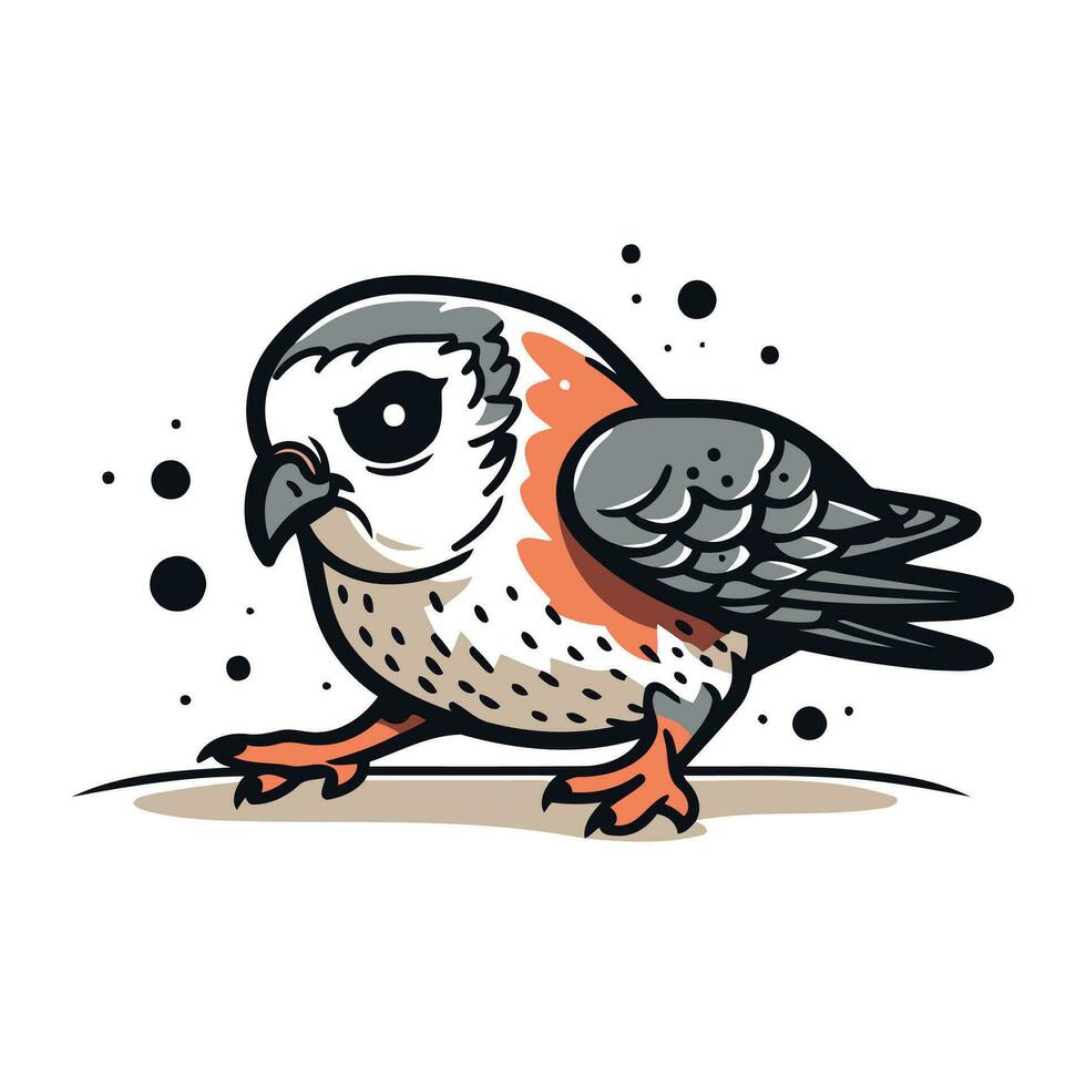 Vector image of a bird on white background. Hand drawn illustration.