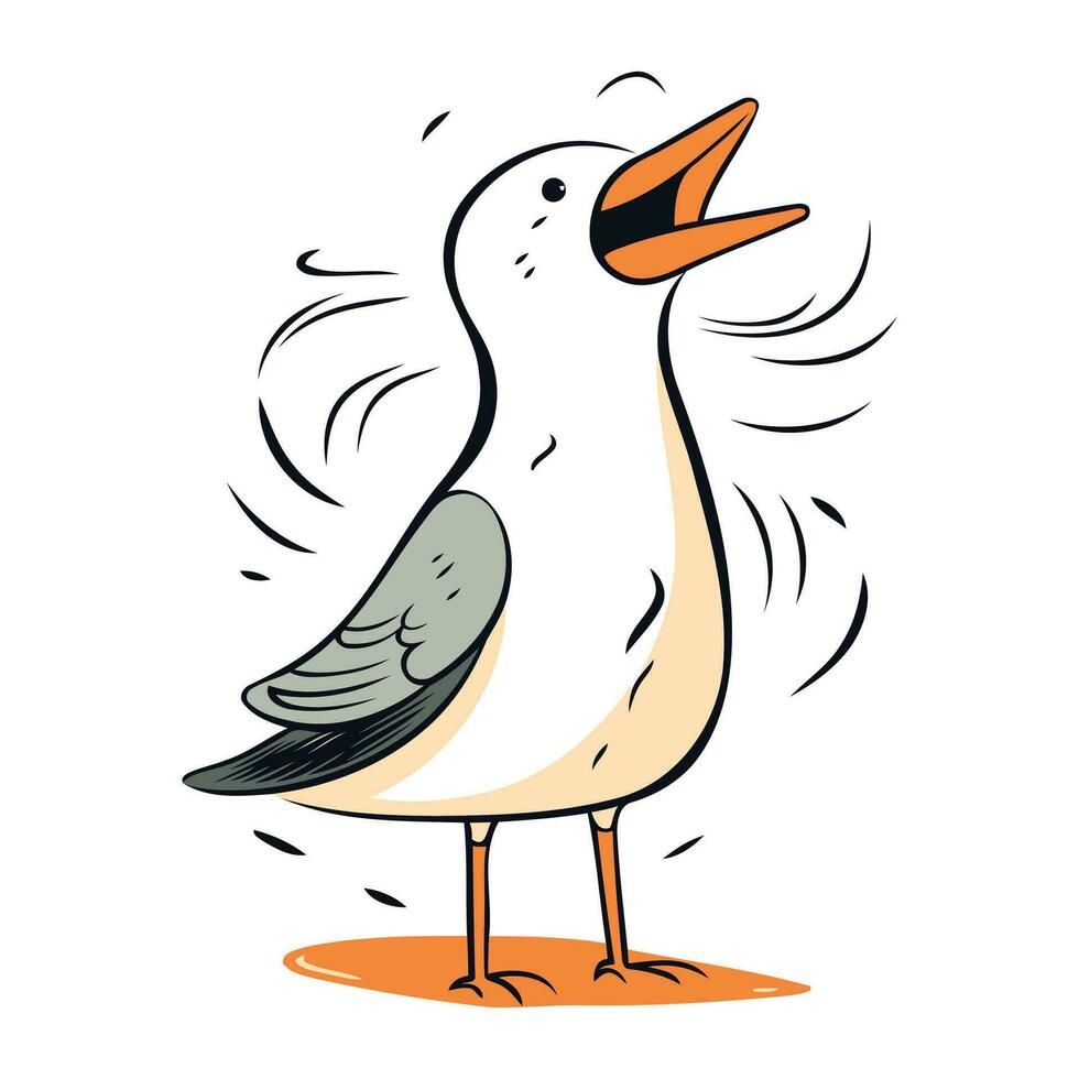 vector ilustración de un Gaviota. aislado objeto en blanco antecedentes.